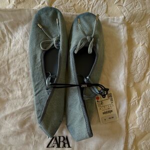 Zara Women's Denim Ballet Flats - size 40